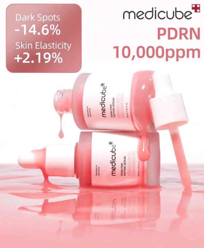 Medicube 30ml Korean Cosmetics Salmon DNA PDRN Pink Peptide Essence, Brightening Essence, Peptide, Niacinamide, Skin Tone Improvement | Evens Skin Tone, Moisturizing, Firming, Improves Uneven Skin Tone, Korean Skincare